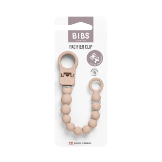 Clip pentru suzeta BIBS Beaded, cu margele din silicon Blush