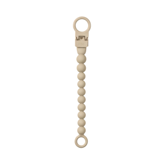 Clip pentru suzeta BIBS Beaded, cu margele din silicon Ivory