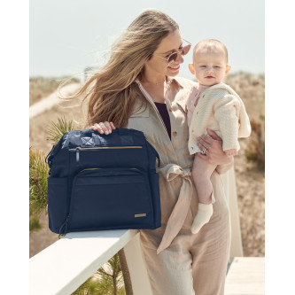 Skip Hop - Geanta pentru scutece tip rucsac, cu deschidere larga - Midnight Navy