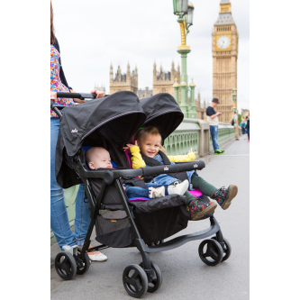 Carucior pentru copii gemeni Joie Aire Twin, Dark Pewter