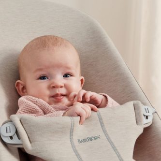 Balansoar BabyBjorn Bliss din material 3D Jersey, Light Beige