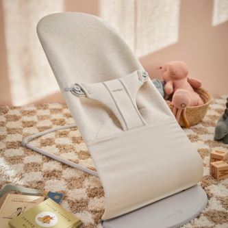 Balansoar BabyBjorn Bliss din material 3D Jersey, Light Beige