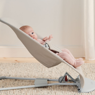 Balansoar BabyBjorn Bliss din material 3D Jersey, Light Beige