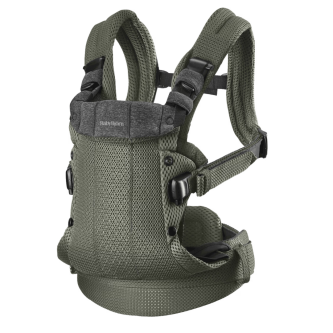 Marsupiu anatomic cu multiple pozitii de purtare BabyBjorn colectia Harmony, Dark Green, 3D Mesh