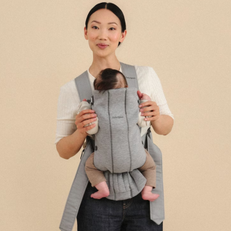 Marsupiu anatomic cu multiple pozitii de purtare BabyBjorn Mini, Dusty Pink, Tesatura