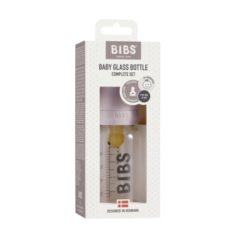 BIBS - Set complet biberon din sticla anticolici, 110 ml, Dusky Lilac