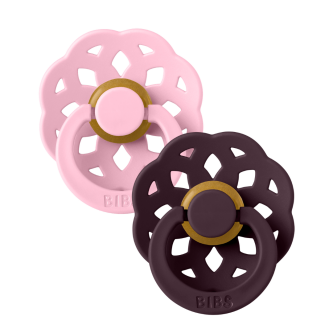 BIBS - Set 2 suzete Boheme Latex, tetina rotunda, 0 luni +
