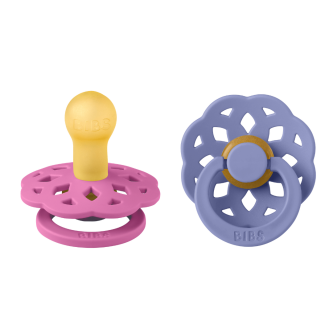 BIBS - Set 2 suzete Boheme Latex, tetina rotunda, 0 luni +