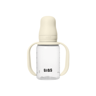 Set biberon BIBS tip Sippy Cup PP 150 ml cu cioc din silicon și sistem antipicurare, Ivory