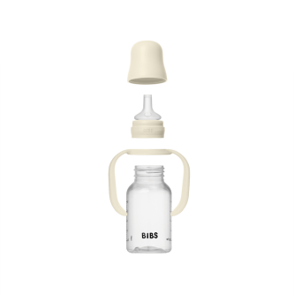 Set biberon BIBS tip Sippy Cup PP 150 ml cu cioc din silicon și sistem antipicurare, Ivory