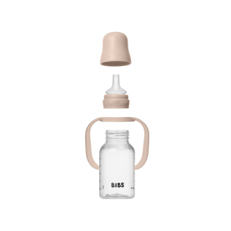 Set biberon BIBS tip Sippy Cup PP 150 ml cu cioc din silicon și sistem antipicurare, Blush