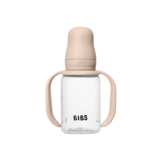 Set biberon BIBS tip Sippy Cup PP 150 ml cu cioc din silicon și sistem antipicurare, Blush