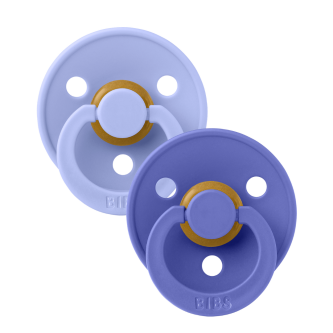 BIBS - Set 2 suzete Colour Latex, tetina rotunda, 0 luni +