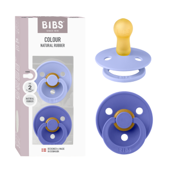 BIBS - Set 2 suzete Colour Latex, tetina rotunda, 6 luni +