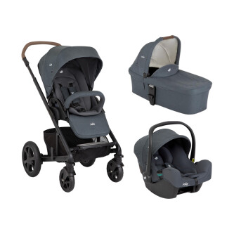 Joie - Carucior pentru copii Chrome DLX 3 in 1 Moonlight (Carucior Chrome DLX Moonlight  + Landou Moonlight + Scoica i-Snug Moonlight)