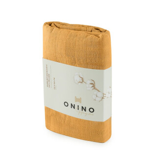 Muselina multifunctionala din bumbac 100% organic, ONINO HUG.me, Honey Gold, x1 bucata, 120 x 120 cm, certificata GOTS