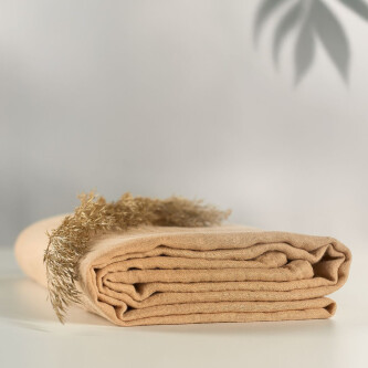 Muselina multifunctionala din bumbac 100% organic, ONINO HUG.me, Oatmeal Beige, x1 bucata, 120 x 120 cm, certificata GOTS