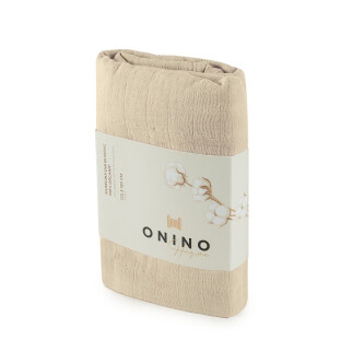 Muselina multifunctionala din bumbac 100% organic, ONINO HUG.me, Creamy Vanilla, x1 bucata, 120 x 120 cm, certificata GOTS