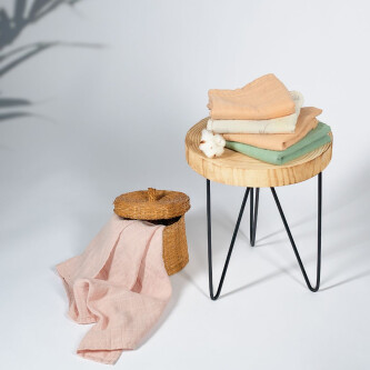 Muselina multifunctionala din bumbac 100% organic, ONINO HUG.me, Warm Peach, x1 bucata, 120 x 120 cm, certificata GOTS