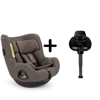 Nuna - Set Scaun auto rotativ TODL next Chestnut, 40-105 cm + Baza isofix BASE next i-Size pentru TODL next, testat ADAC