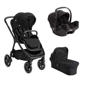 Carucior pentru copii multifunctional 3 in 1 Joie Finiti Signature Eclipse (Carucior Finiti + Landou Ramble XL + scoica i-Snug 2)