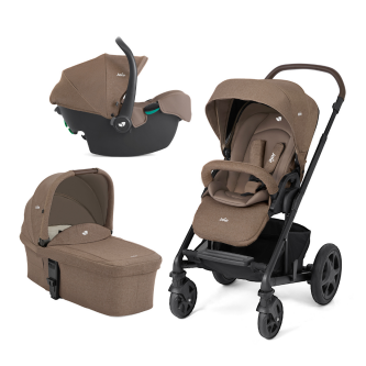 Carucior pentru copii multifunctional 3 in 1 Joie Chrome DLX Toffee (Carucior Chrome DLX + Landou Toffee + Scoica i-Snug Toffee)
