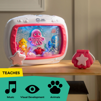 Jucarie muzicala pentru patut Baby Einstein Sea Dreams Soother Pink