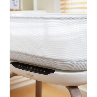 Patut co-sleeper Graco Eluma Nest Luna cu leganare automata si sistem inteligent de detectare a plansului