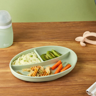 Farfurie compartimentata din silicon cu 3 secțiuni – Babymoov Mix’n’Match