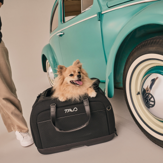 Sistem de transport si protectie auto pentru Animale de Companie tip geanta Tavo Hendrick cu sistem de prindere Isofix, max 20.4 kg, Onyx