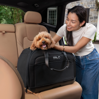 Sistem de transport si protectie auto pentru Animale de Companie tip geanta Tavo Hendrick cu sistem de prindere Isofix, max 20.4 kg, Onyx