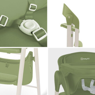 Scaun de masa transformabil BabyGo Levels, Khaki