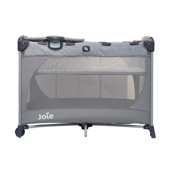 Patut pliant Joie Commuter Change Gray Stripes, cu cosulet detasabil inclus
