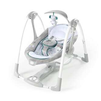 Ingenuity - Leagan portabil ConvertMe Swing 2 Seat Battery-Saver, Nash