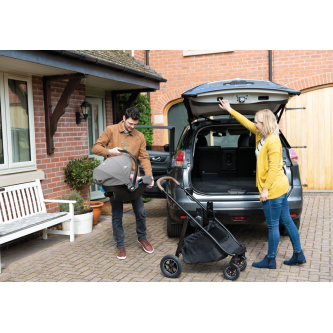 Scoica auto pentru copii Joie i-Snug Coal, nastere - 75 cm, testata ADAC si testata Suplimentar la impact lateral, frontal si din spate