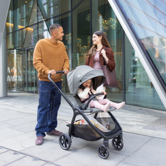 Carucior pentru copii multifunctional 3 in 1 Joie Valora Signature Sandstone (Carucior Valora + Landou Ramble XL + scoica i-Starter)