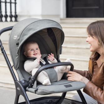 Carucior pentru copii multifunctional 3 in 1 Joie Valora Signature Sandstone (Carucior Valora + Landou Ramble XL + scoica i-Starter)