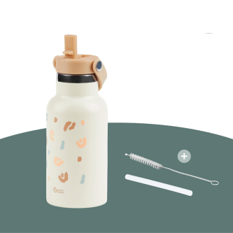 Sticla termoizolanta Babymoov din inox Little Explorer Animal Print Ivory