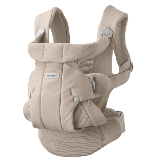 Marsupiu ergonomic Baby Bjorn Baby Carrier Hold, Sand Gray, tesatura periata