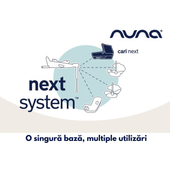 Nuna - Set Landou CARI next Caviar, 40-70 cm + Baza isofix BASE next i-Size pentru CARI next, testat Suplimentar la impact lateral, frontal si din spate