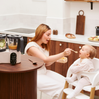 Robot multifunctional Babymoov Nutribaby Evolution 5 in 1, cu functii integrate de feliere si razuire