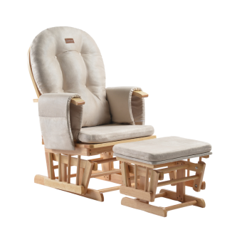 Fotoliu reglabil pentru alaptare, cu suport de picioare inclus, ONINO CALM.me, Natural Beige