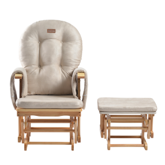 Fotoliu reglabil pentru alaptare, cu suport de picioare inclus, ONINO CALM.me, Natural Beige