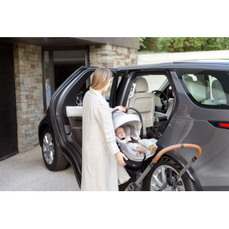 Joie - Scoica auto inclinabila i-Size i-Level Oyster, colectia Signature, nastere-85 cm, testata ADAC, testata Suplimentar la impact lateral, frontal si din spate