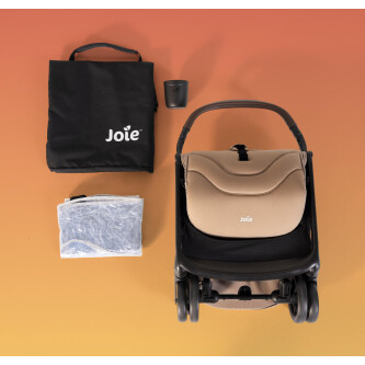 Carucior ultracompact Joie Porto Cashew, compatibil bagaj de cabina, pliere automata, de la nastere pana la 22 kg