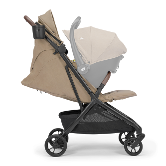 Carucior ultracompact Joie Porto Cashew, compatibil bagaj de cabina, pliere automata, de la nastere pana la 22 kg
