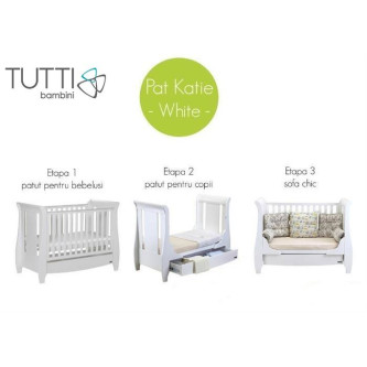 Tutti Bambini - Set mobilier Katie Alb format din 2 piese: patut si comoda