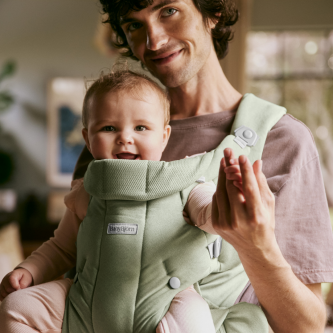 Marsupiu ergonomic Baby Bjorn Baby Carrier Hold, Light Green, tesatura periata