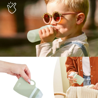 Sticla ergonomica Babymoov din silicon verde