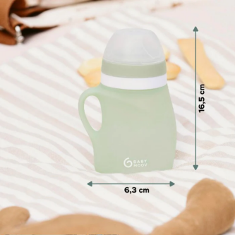 Sticla ergonomica Babymoov din silicon verde